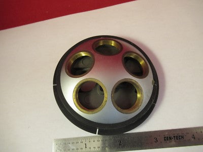FOR PARTS LEITZ WETZLAR GERMANY NOSEPIECE BRASS MICROSCOPE PART AS PIC &FT-1-45