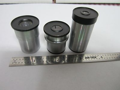 Lot 3 Ea Microscope Eyepieces Unitron Photo + Micrometer Optics