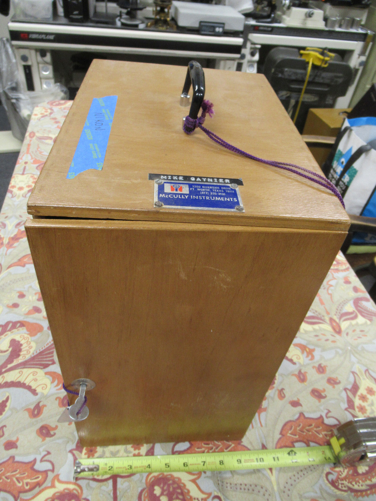Empty Wood Cabinet for Antique Nikon Japan Microscope Part