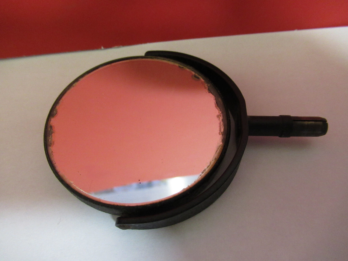 ANTIQUE BAUSCH LOMB MIRROR ASSEMBLY OPTICS MICROSCOPE PART AS PICTURED  T7-A-01