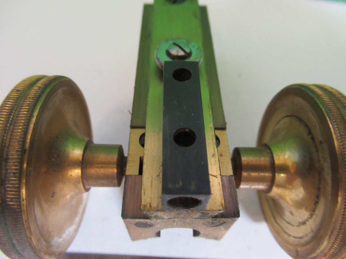 ANTIQUE MICROSCOPE PART LEITZ GERMANY BRASS GROSS STAGE  AS PICTURED &Z9-A-186