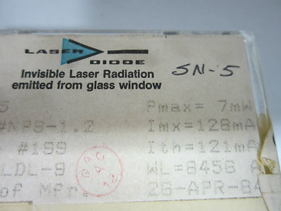 Optical Diode Laser 7 mW 845 nm Laser Optics