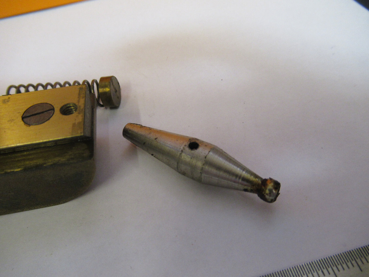 ANTIQUE BAUSCH LOMB STAGE BRASS ASSEMBLY MICROSCOPE PART AS PICTURED S4-B-31