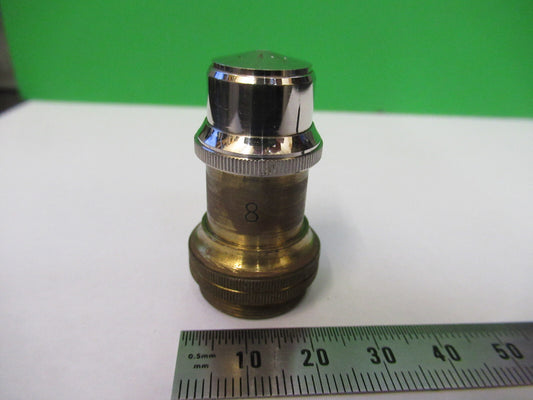 Antique Brass Unknown Objective Lens "8" Microscope Part