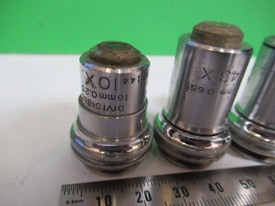 Lot 3 Ea 10X 43X 97X Bausch & Lomb Objective Microscope Part