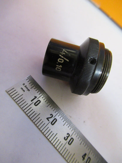 WILD M11 SWISS HEERBRUGG OBJECTIVE 4X LENS MICROSCOPE PART AS PICTURED 72-C-13