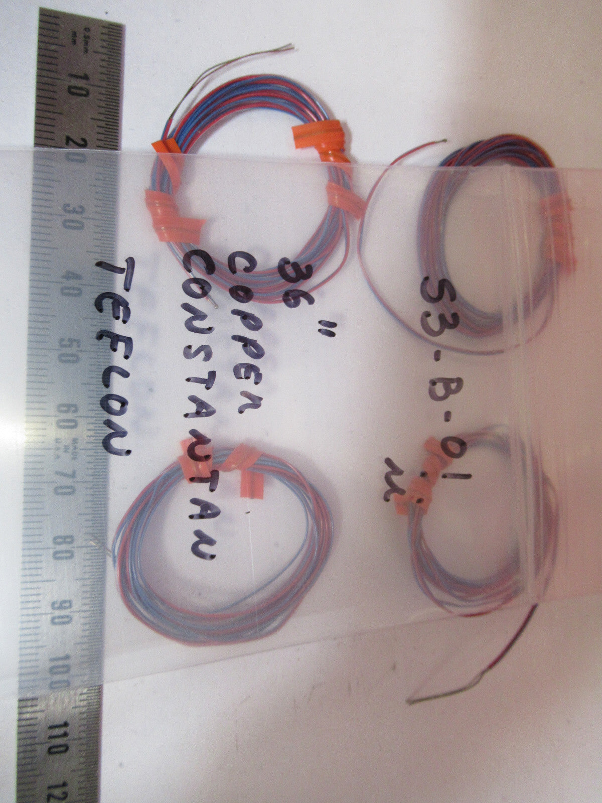 Lot 4ea Thermocouple Omega 36in .010in Ptfe Copper Constantan