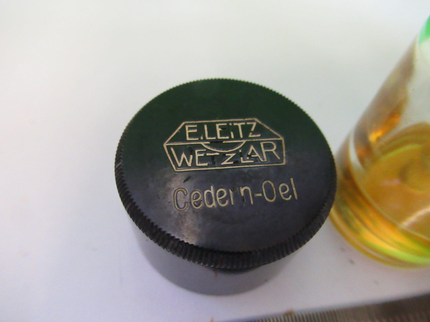 ANTIQUE ERNST LEITZ CEDAR OIL CANISTER RARE MICROSCOPE PART AS PICTURED X5-A-22