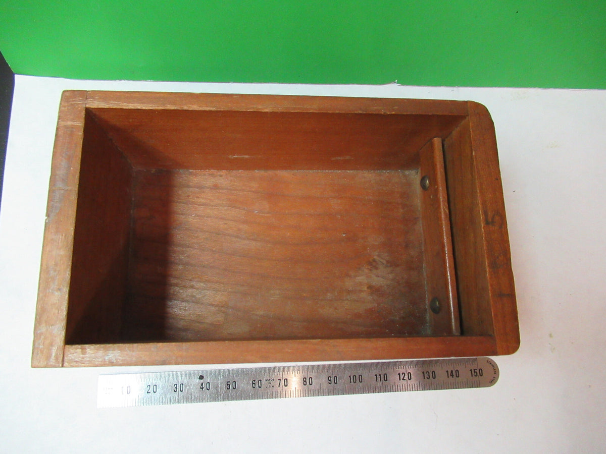ANTIQUE BAUSCH LOMB MINI WOOD BOX DRAWER MICROSCOPE PART AS PICTURED  X2-A-86
