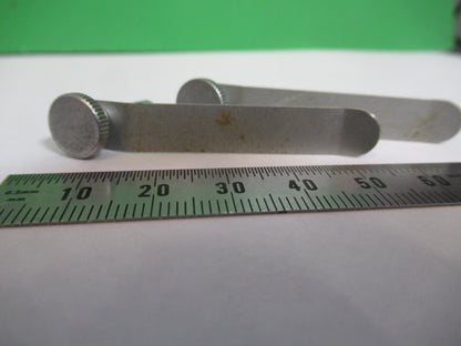 ERNST LEITZ GERMANY PAIR CLIPS STAGE MICROSCOPE PART AS PICTURED #R7-B-10x