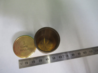 ANTIQUE BRASS ERNST LEITZ GERMANY EMPTY OBJECTIVE CANISTER AS PICTURED &G2-A-47