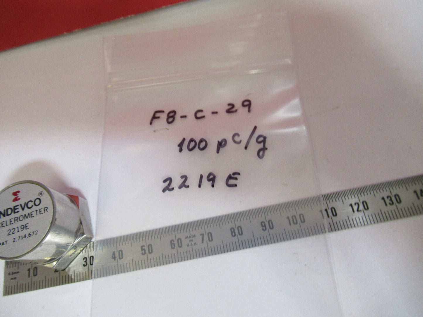 ACCELEROMETER ENDEVCO MEGGITT 2219E  100 pC/g VIBRATION SENSOR AS PIC F8-C-29