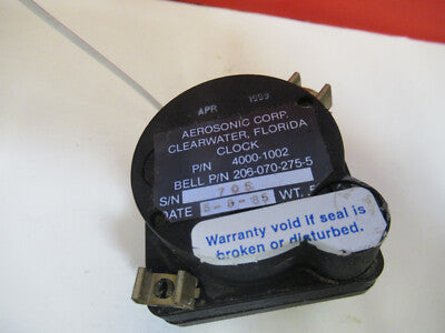 BELL 206 INDICATOR CLOCK AIRCRAFT 206-070-275-5 PART AS PICTURED &C1-A-10