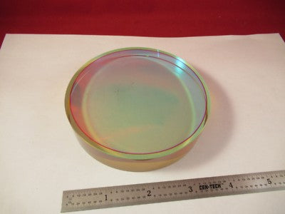 OPTICAL 4" DIA ZERODUR FLAT COATED DICHROIC SPECTRA PHYSICS PRO OPTICS &M3-A-06