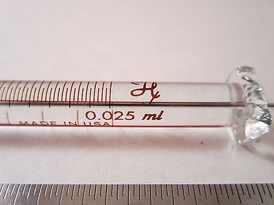 HAMILTON GLASS SYRINGE 0.025ml GAS CHROMATOGRAPHY BIN#1C