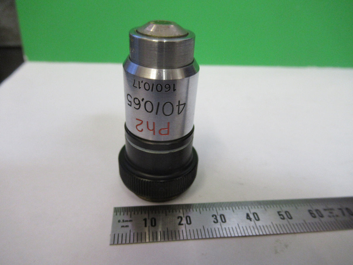 ZEISS WINKEL OBJECTIVE PHASE 40X /160 LENS MICROSCOPE PART AS PICTURED W4-A-44