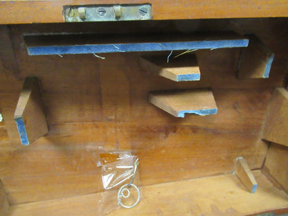 ANTIQUE WOOD CABINET EMPTY HENRY CROUCH UK MICROSCOPE PART ta-5