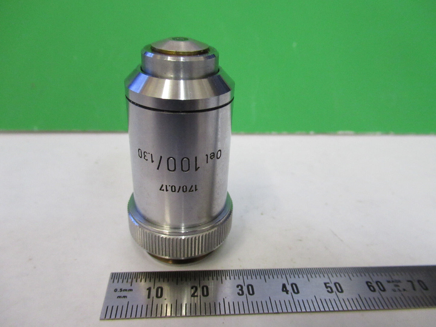 LEITZ wetzlar GERMANY OBJECTIVE MICROSCOPE PART 100X  /170 AS PICTURED X2-A-36