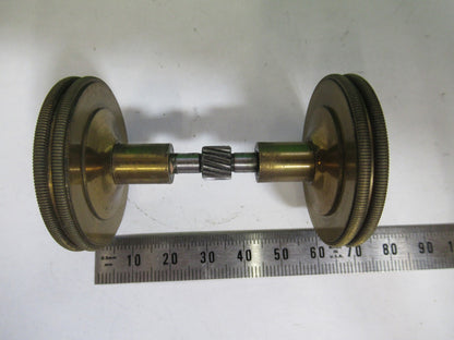ANTIQUE BAUSCH LOMB SET OF BRASS KNOBS MICROSCOPE PART AS PICTURED T5-A-68