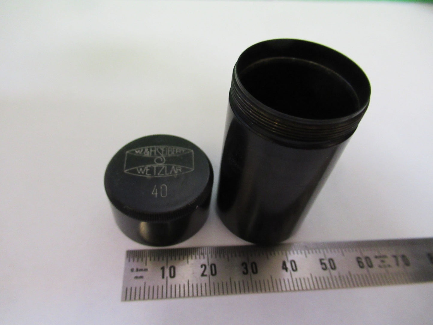 SEIBERT WETZLAR BRASS EMPTY CAN OBJECTIVE MICROSCOPE PART AS PICTURED U9-A-02