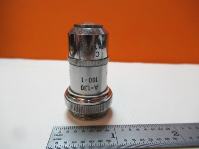ANTIQUE OBJECTIVE LEITZ 100X /170 OPTICS MICROSCOPE PART AS PICTURED &16-B-75