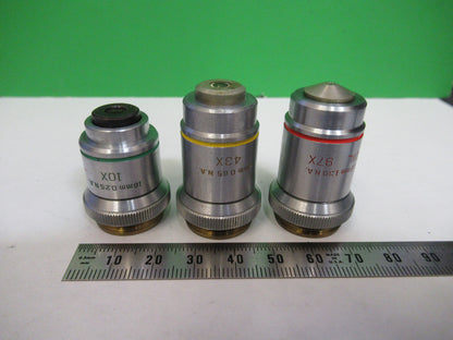 LOT 3ea OBJECTIVE BAUSCH LOMB INDUSTRIAL MICROSCOPE PART AS PICTURED X6-A-64