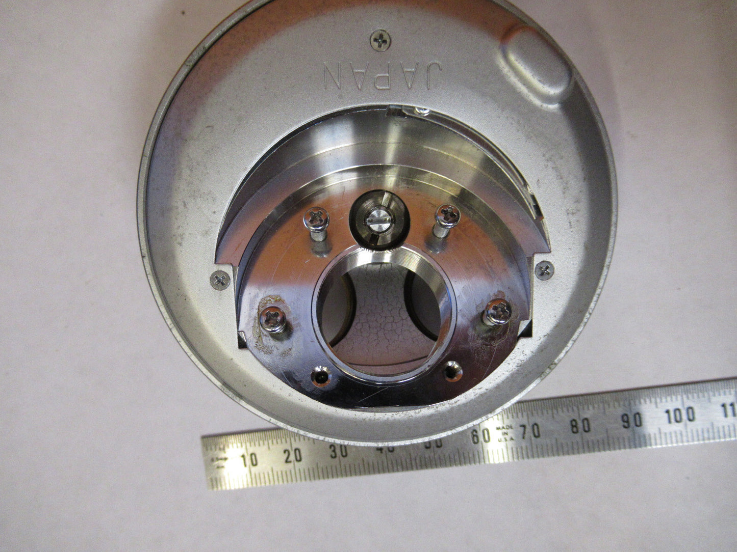 OLYMPUS JAPAN NOSEPIECE QUADRUPLE MICROSCOPE PART AS PICTURED Q9-FT-88