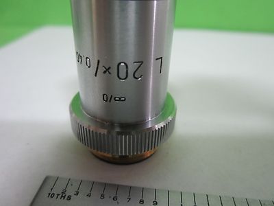 MICROSCOPE OBJECTIVE LEITZ L20X GERMANY INFINITY OPTICS AS IS BIN#T1-34