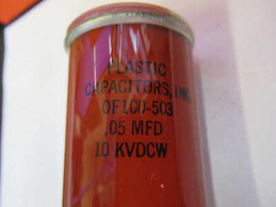 PLASTIC CAPACITOR HIGH VOLTAGE 0.05 MFD 10 KVDCW  ELECTRIC AS PICTURED 8Y-A-33