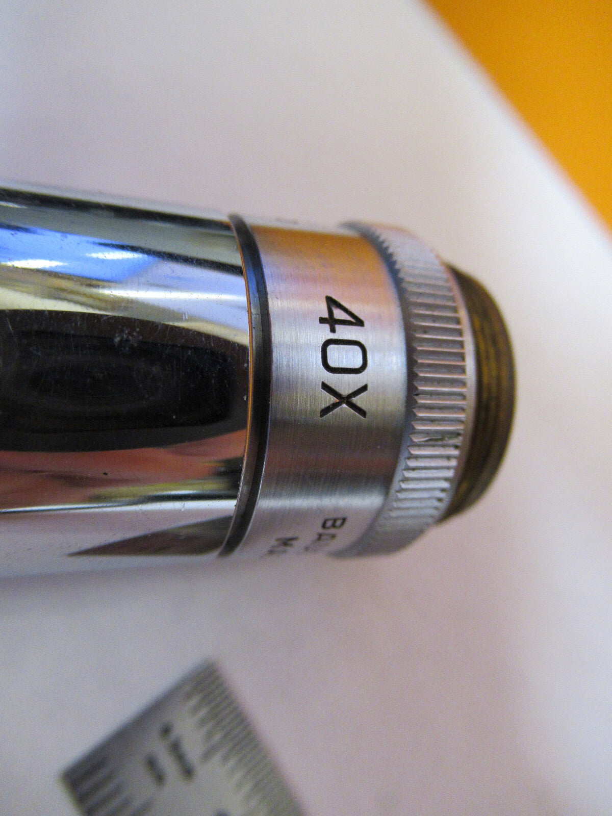 MICROSCOPE INDUSTRIAL OBJECTIVE BAUSCH LOMB FLAT FIELD 40X OPTICS AS IS Y3-A-91