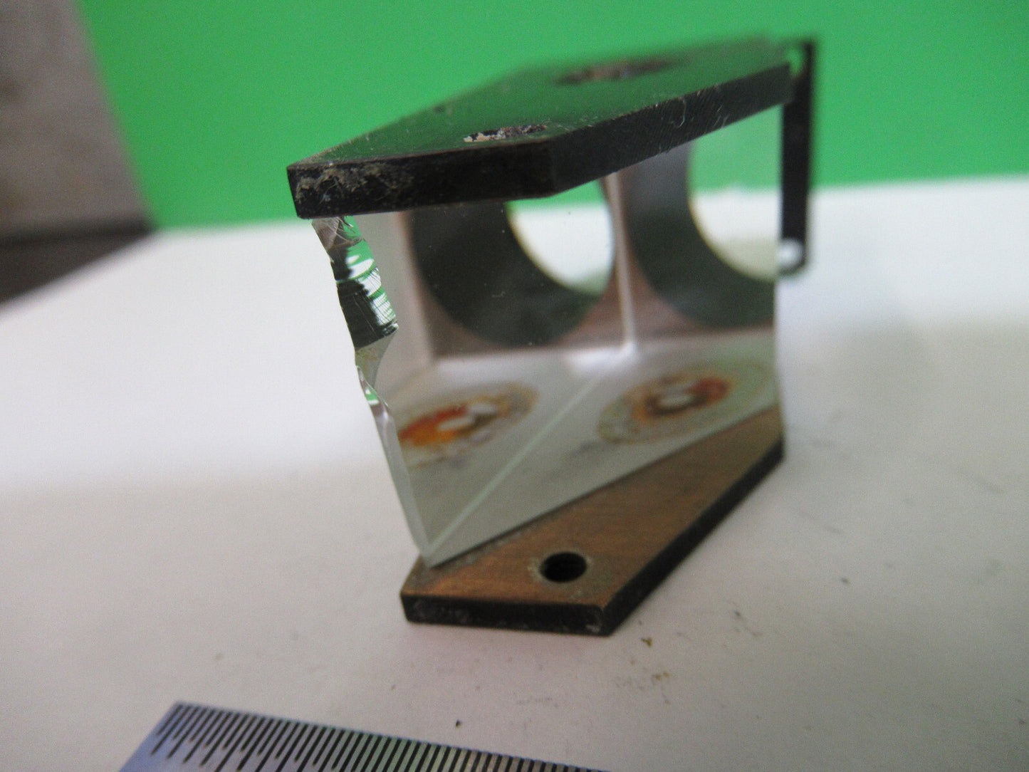ANTIQUE BAUSCH LOMB PRISM HEAD OPTICS MICROSCOPE PART AS PICTURED S4-B-09