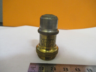 Antique Ernst Leitz "6" Brass Objective Microscope Part