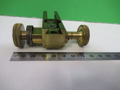 ANTIQUE BRASS LEITZ GERMANY STAGE KNOBS MICROSCOPE PART AS PICTURED V3-A-33