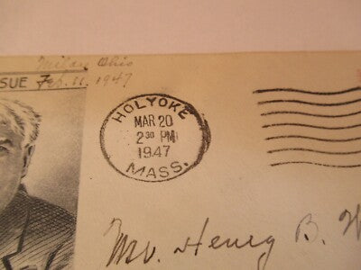 THOMAS ALVA EDISON 1947 ISSUE POSTAL STAMP ENVELOPE AS PICTURED &2-DT