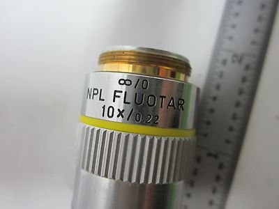 MICROSCOPE OBJECTIVE LEITZ GERMANY 10X FLUOTAR INFINITE OPTICS AS IS BIN#R6-13