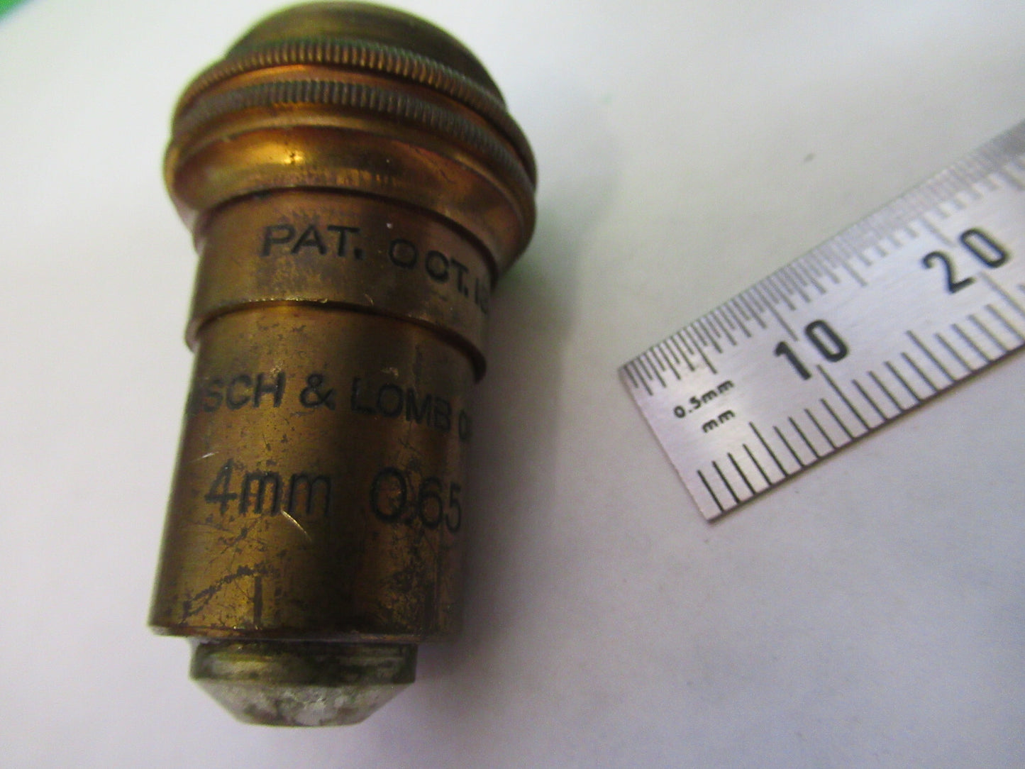 ANTIQUE BAUSCH LOMB BRASS OBJECTIVE 43X MICROSCOPE PART AS PICTURED S7-A-30