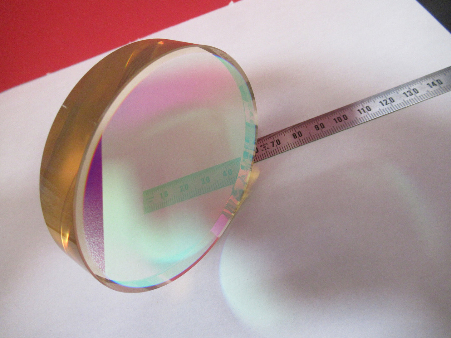 OPTICAL FLAT 3" ZERODUR 1/10 WAVE COATED DICHROIC OPTICS  AS PICTURED T1-A-82