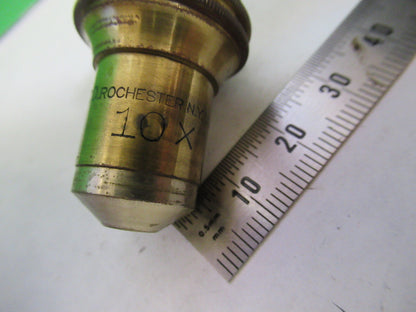 OBJECTIVE ANTIQUE BAUSCH LOMB 10X OPTICS MICROSCOPE PART AS PICTURED X2-A-94