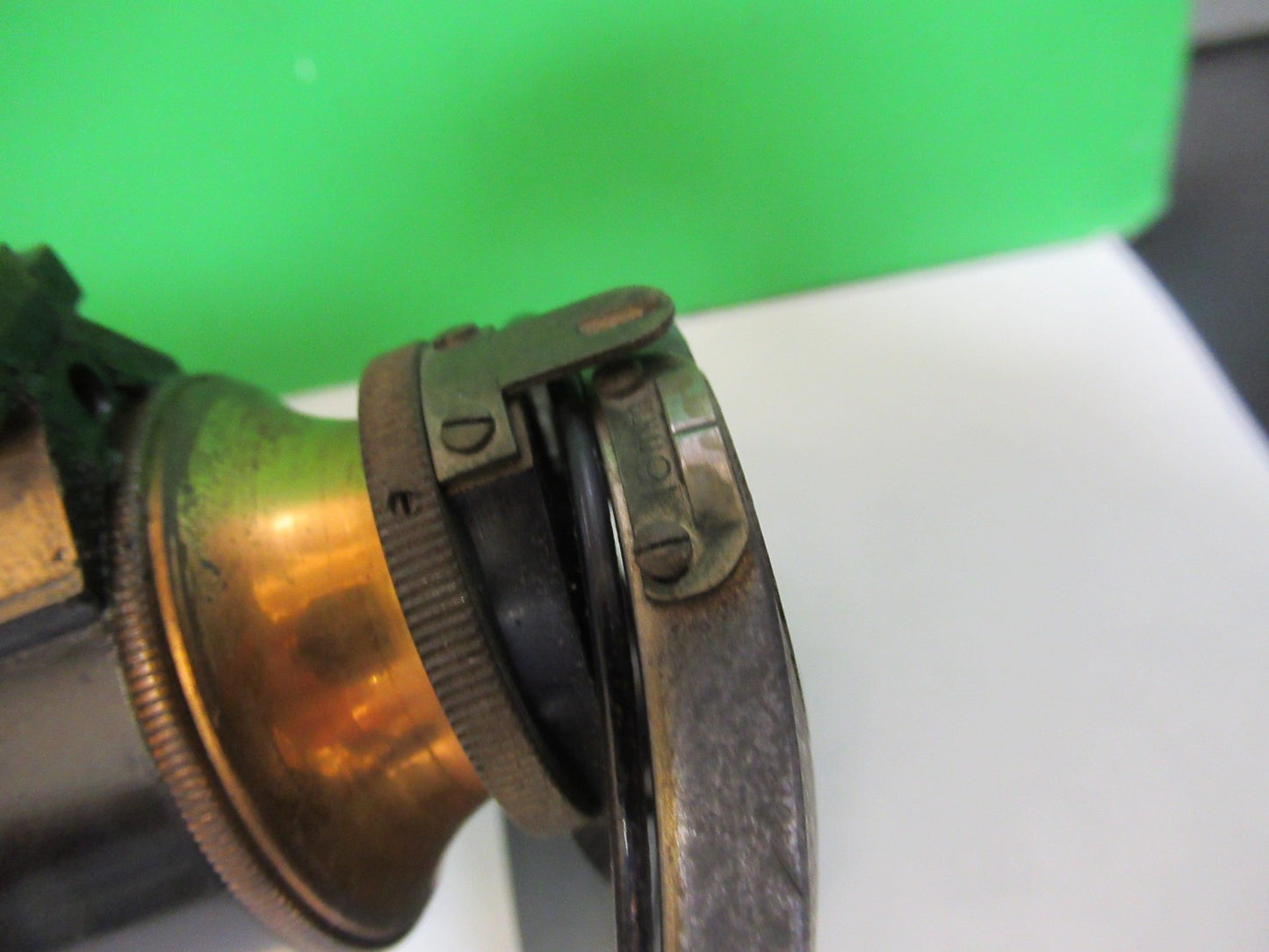 BAUSCH LOMB ANTIQUE BRASS TUBUS NOSEPIECE MICROSCOPE PART AS PICTURED  Y4-FT-91