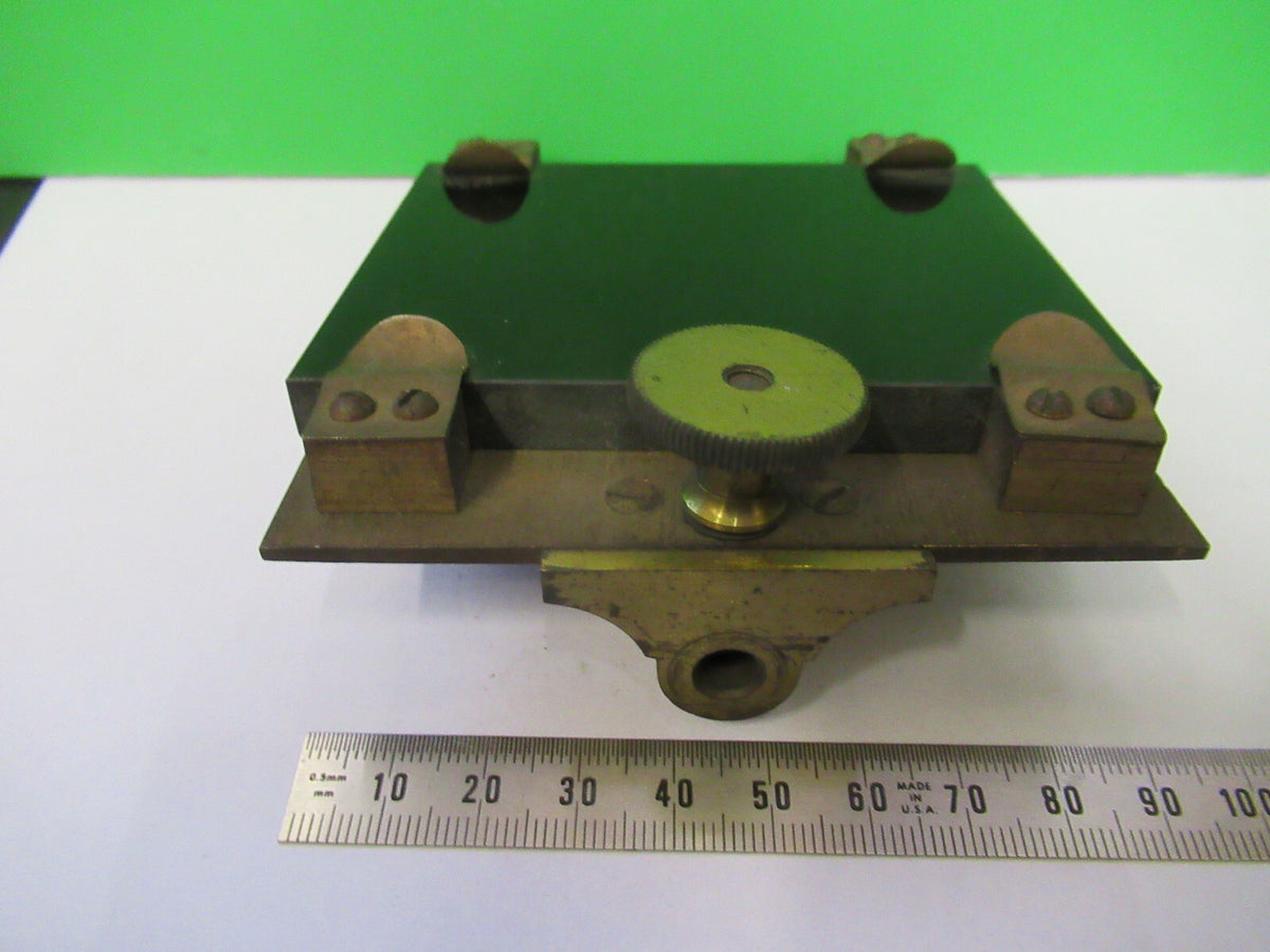 Antique Brass Stage Table Unknown Rare Microscope Part