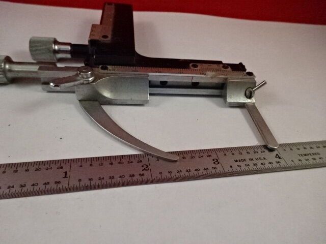 STAGE MICROMETER JAPAN CLIPS MICROSCOPE PART AS IS &33-A-77