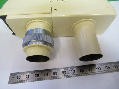 WILD HEERBRUGG SWISS BINOCULAR HEAD OPTICS MICROSCOPE PART AS PICTURED &R9-B-24