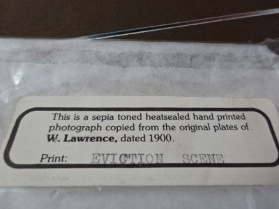 Collectable Sepia Hand Printed Photo Eviction Scene W. Lawrence cir.1900