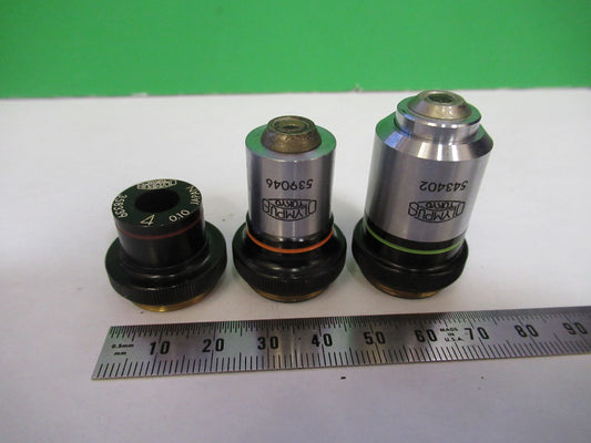 OLYMPUS JAPAN LOT OBJECTIVES 4X 10X 40X  MICROSCOPE PART AS PICTURED T3-B-54