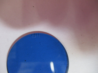 OPTICAL GLASS ZEISS BLUE FILTER MICROSCOPE PART OPTICS AS PICTURED Y5-A-53