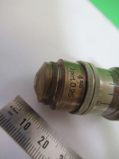 ANTIQUE BRASS CARL ZEISS  APO 4mm OBJECTIVE MICROSCOPE AS PICTURED #H3-A-45