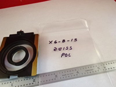 MICROSCOPE PART ZEISS POLARIZER OBJECTIVE HOLDER POL OPTICS AS IS #X6-B-15
