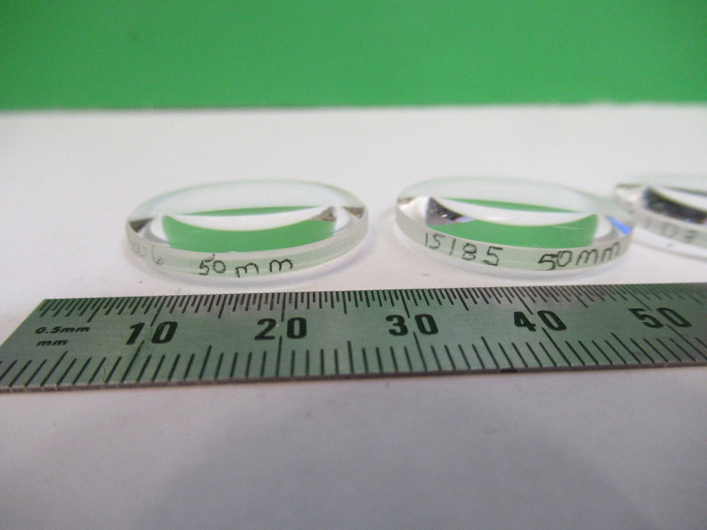 LOT OPTICAL GLASS LENSES 50mm FL LASER OPTICS NICE AS PICTURED U8-A-118