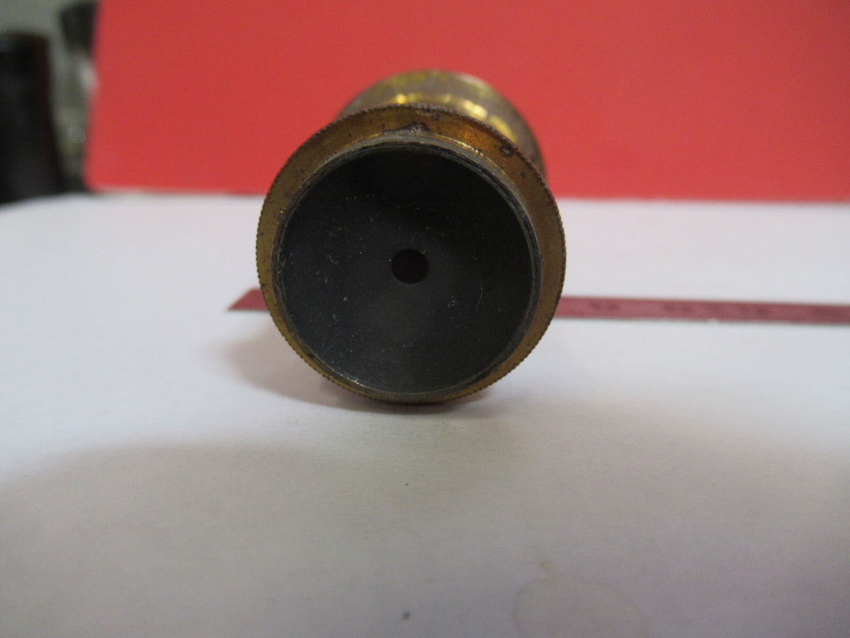 RARE ANTIQUE BRASS EYEPIECE OCULAR LENS MICROSCOPE PART AS PICTURED F8-A-71