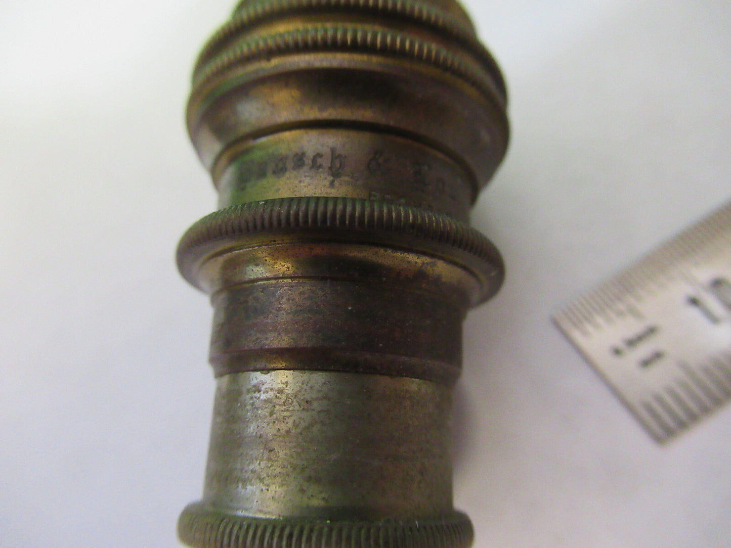 ANTIQUE BAUSCH LOMB BRASS OBJECTIVE 4mm MICROSCOPE PART AS PICTURED S7-A-34